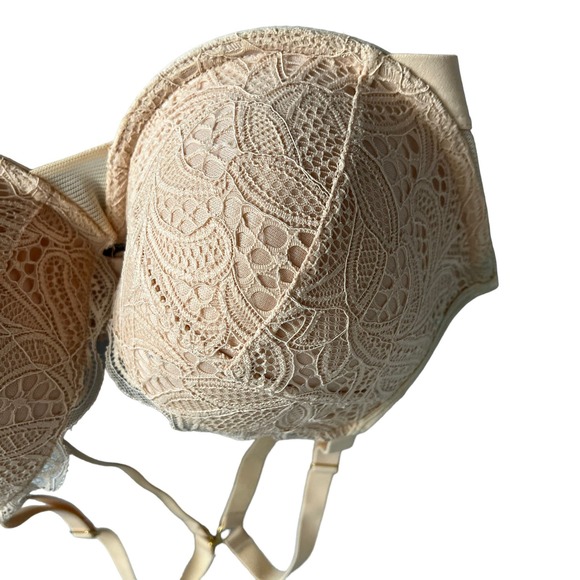 Lively Women's All Day Lined Wired Lace Bra 32DDD Beige - Picture 2 of 9